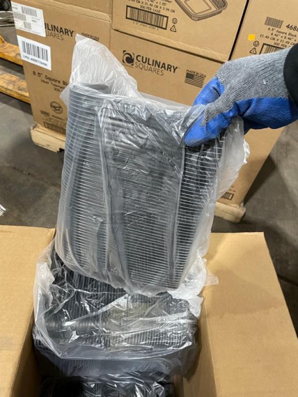 New In The Box! Culinary Squares Commercial Polypropylene 8.5" Heat Tolerant/Microwave-Safe Black Food Storage Containers! 27X Your Bid! - Image 6 of 8