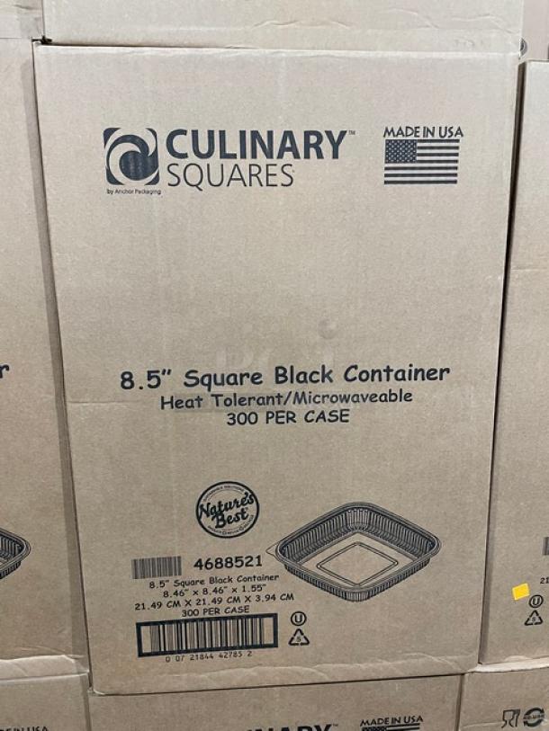 New In The Box! Culinary Squares Commercial Polypropylene 8.5" Heat Tolerant/Microwave-Safe Black Food Storage Containers! 27X Your Bid! - Image 7 of 8