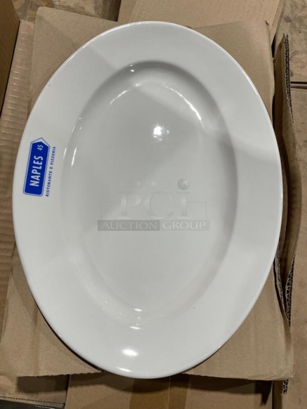 New In The Box! Tuxton Naples 45 Ristorante E Pizzeria Series Eggshell High Quality Oval Dinnerware Platters! 22X Your Bid! - Image 7 of 14