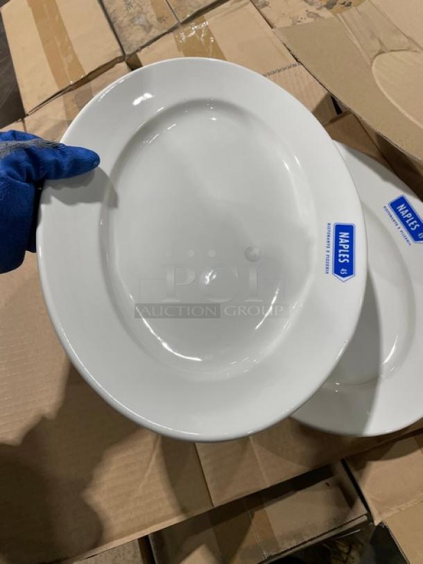 New In The Box! Tuxton Naples 45 Ristorante E Pizzeria Series Eggshell High Quality Oval Dinnerware Platters! 22X Your Bid! - Image 12 of 14