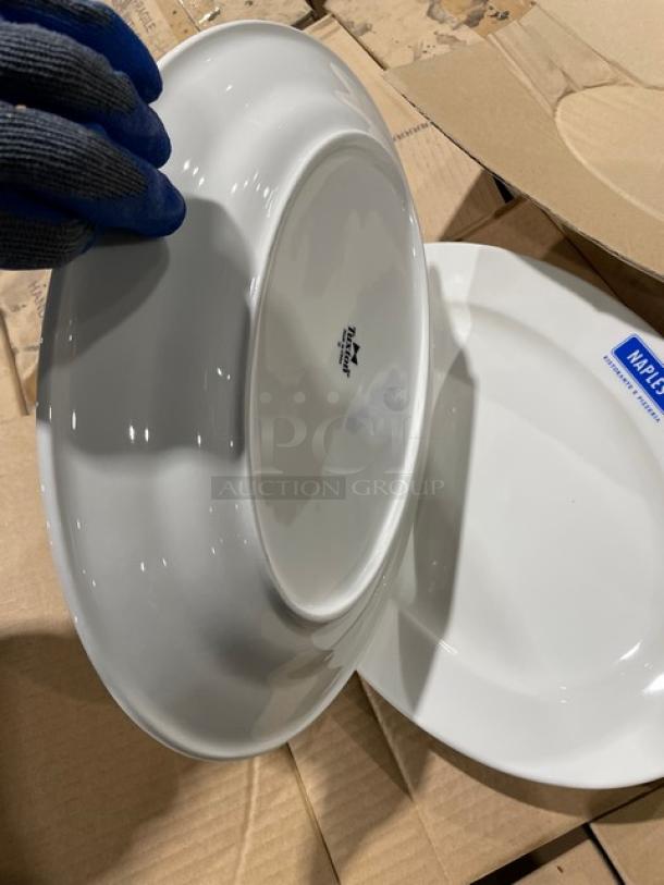 New In The Box! Tuxton Naples 45 Ristorante E Pizzeria Series Eggshell High Quality Oval Dinnerware Platters! 22X Your Bid! - Image 13 of 14