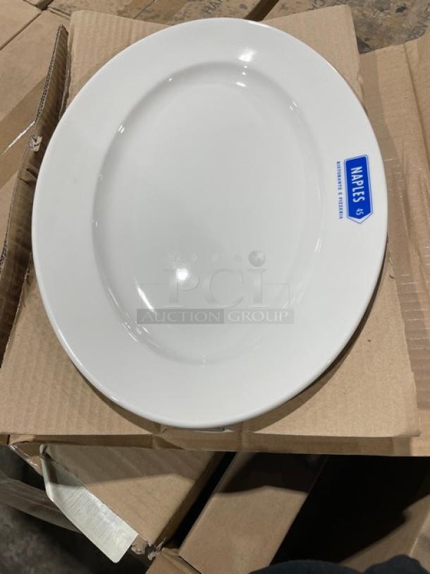 New In The Box! Tuxton Naples 45 Ristorante E Pizzeria Series Eggshell High Quality Oval Dinnerware Platters! 18X Your Bid! - Image 6 of 11
