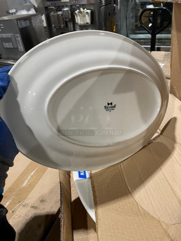 New In The Box! Tuxton Naples 45 Ristorante E Pizzeria Series Eggshell High Quality Oval Dinnerware Platters! 18X Your Bid! - Image 7 of 11