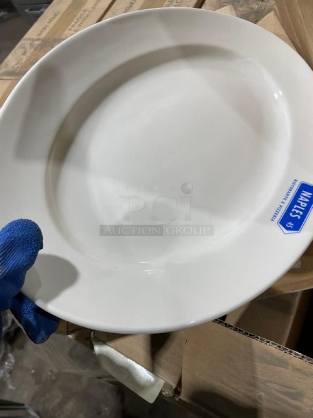 New In The Box! Tuxton Naples 45 Ristorante E Pizzeria Series Eggshell High Quality Oval Dinnerware Platters! 18X Your Bid! - Image 9 of 11