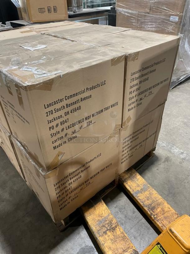 New In The Box! Lancaster Commercial Products Wescon Series White Lacquered MDF Medium Size Serving Trays! Model: 0911001WHT6! 12X Your Bid! - Image 2 of 12
