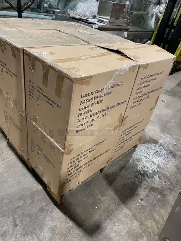 New In The Box! Lancaster Commercial Products Wescon Series White Lacquered MDF Medium Size Serving Trays! Model: 0911001WHT6! 12X Your Bid! - Image 4 of 12