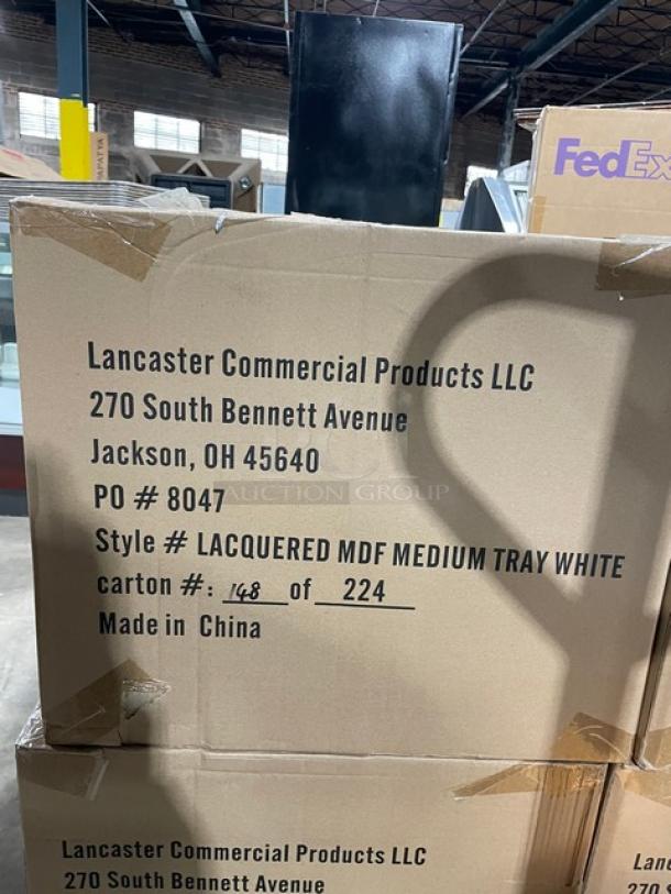 New In The Box! Lancaster Commercial Products Wescon Series White Lacquered MDF Medium Size Serving Trays! Model: 0911001WHT6! 12X Your Bid! - Image 11 of 12