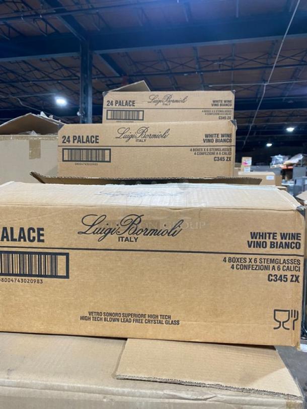 All New In The Box! Mixed Pallet! Luigi Bormioli Palace Series 11oz High-Tech Blown Lead-Free Crystal White Wine Glasses! With Hoffmaster Earth Wise Tree Free Series 100% Compostable 4-Compartment Catering Boxes! With TableCraft 3-Piece Fold-A-Way Reversable Black Riser Sets! With Frost Clear Super Wave Frosted Bags 18x15+6! With Eco Bamboo Ware 13.75x9.9 Rectangular Malibu Serving Trays! 31X Your Bid! - Image 5 of 11