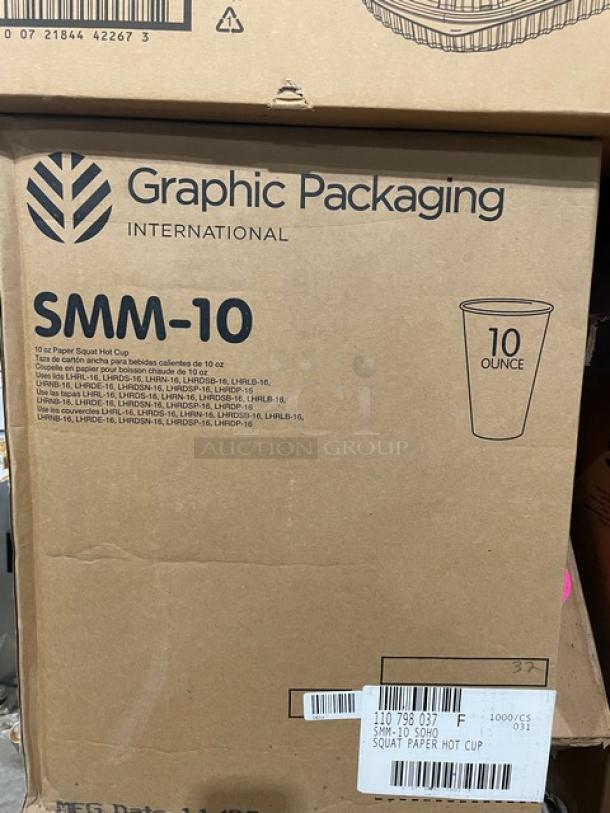 All New In The Box! Mixed Pallet! Graphic Packing 10oz Paper Hot Cups! With MicroRAve Black Polypropylene Platters & Clear PETE Lid Combos! With Hoffmaster Earth Wise Recycled 2-Ply Embossed Guest Towels! With White 8x5-1/2x4 Cake Bakery Boxes! 29X Your Bid! - Image 3 of 7