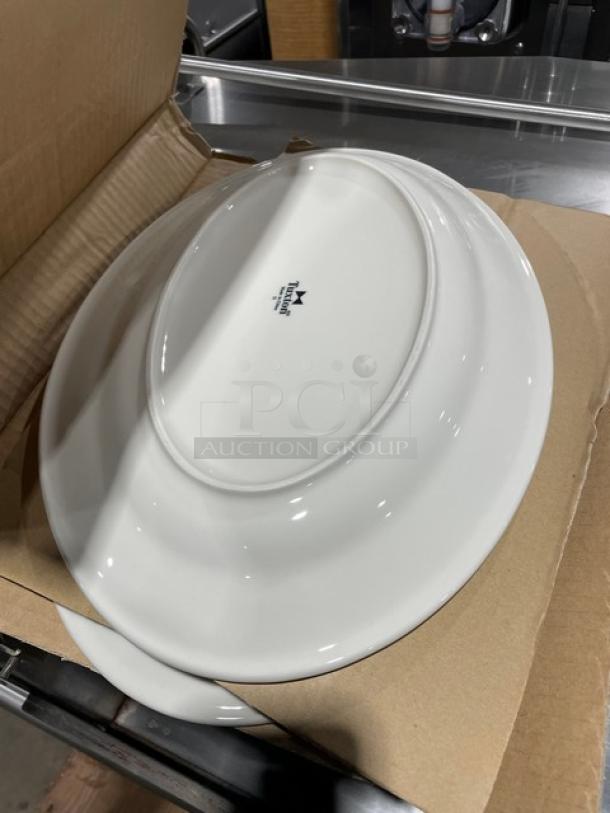 New In The Box! Tuxton Naples 45 Ristorante E Pizzeria Series Eggshell High Quality Oval Dinnerware Platters! 24X Your Bid! - Image 7 of 11