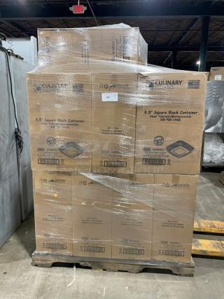 New In The Box! Culinary Squares Commercial 8.5" Square Black Heat Tolerant/Microwavable Food Containers! 20X Your Bid!