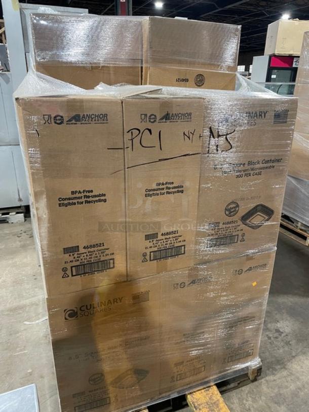 New In The Box! Culinary Squares Commercial 8.5" Square Black Heat Tolerant/Microwavable Food Containers! 20X Your Bid! - Image 2 of 8