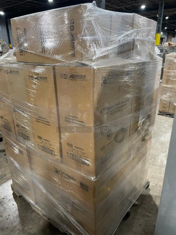 New In The Box! Culinary Squares Commercial 8.5" Square Black Heat Tolerant/Microwavable Food Containers! 20X Your Bid! - Image 4 of 8