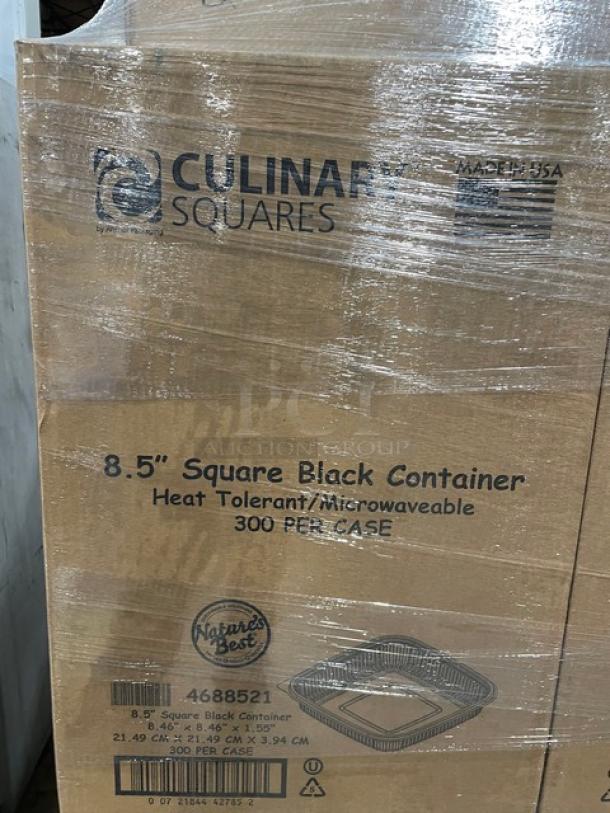 New In The Box! Culinary Squares Commercial 8.5" Square Black Heat Tolerant/Microwavable Food Containers! 20X Your Bid! - Image 5 of 8