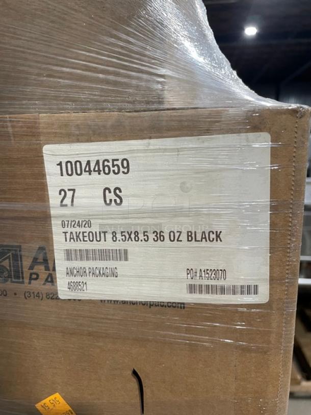 New In The Box! Culinary Squares Commercial 8.5" Square Black Heat Tolerant/Microwavable Food Containers! 20X Your Bid! - Image 6 of 8