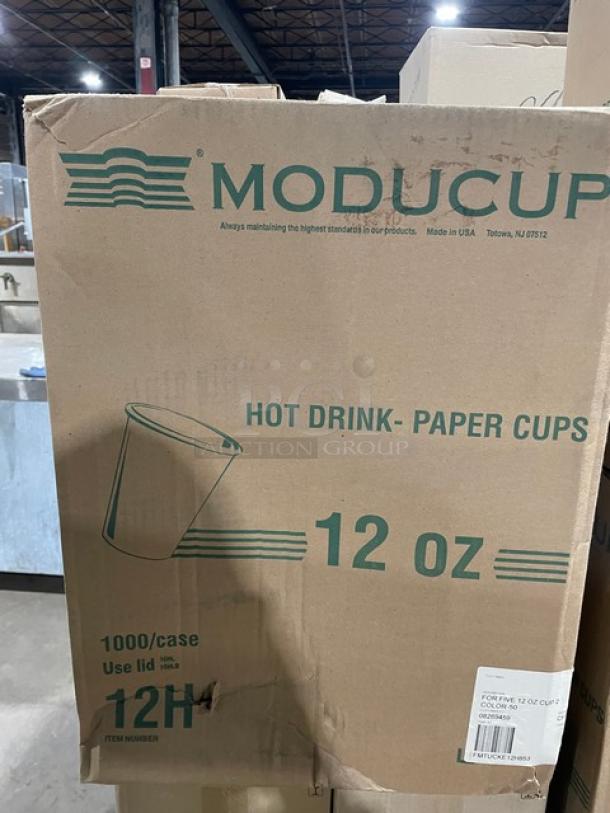 All New In The Box! Mixed Pallet! Vollrath Fine Wire Mesh Strainers! With Moducup 12oz Paper Hot Cups! With Pactiv 12oz White Hot Cups! With WNA CheckMate 14" Polystyrene Catering Trays! With Arcoroc 5-1/4oz Granite Rocks Glasses! With FOH Porcelain White 5oz Cinch Pourers! With Vollrath Traex Series Full-Size Beige 16-Compartment Glass Racks! 28X Your Bid! - Image 3 of 9