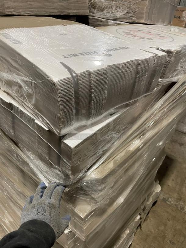 New! Wrapped On Pallet! Freeport Paper Industries Commercial Cardboard Papa Rosso Pizza Boxes! All One Money! - Image 5 of 6