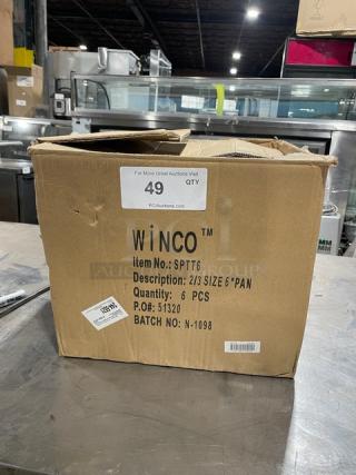 New In The Box! Winco Commercial Stainless Steel 6pc Steamtable/Hotel Pans! Model: SPTT6!
