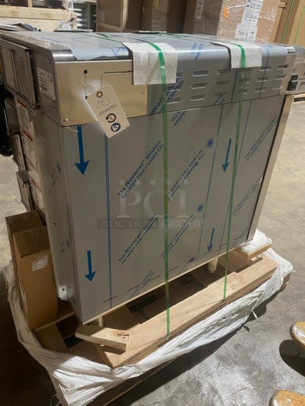 Brand New! Alto-Shaam! Late Model 2021! Vector H Series Commercial Stainless Steel Electric Powered Half Size Ventless Multi-Cook Oven! With 3 Individual Cooking Chambers! With Touchscreen Controls! With New In The Box Alto-Shaam Non-Caustic Oven Cleaner! Model: VMC-H3 SN: 3045839-1! 208-240V! On Legs! - Image 4 of 11