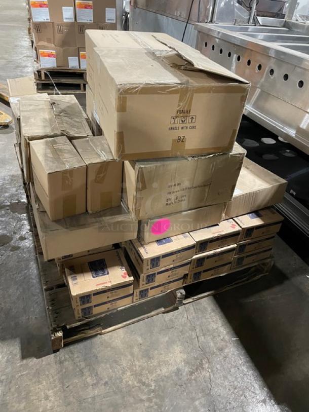 All New In The Box! High Quality Mixed Pallet! Carlisle Commercial 8oz Black Melamine Molcajete Ramekin Bowls! With Fortessa 7" Dishwasher Safe Cloche, Fits 10.75" Bone China Plates! With Figgjo Norway Handled Base Plates! With Paşabahçe Vintage Timeless 2oz Shot Glasses! 107X Your Bid! - Image 3 of 9