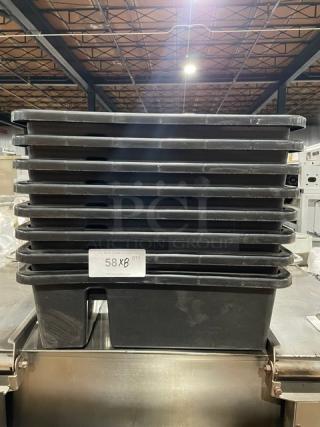 Winco Commercial Black Heavy Weight Polypropylene Divided Bus Box! Model: PLTC-7K! 8X Your Bid!