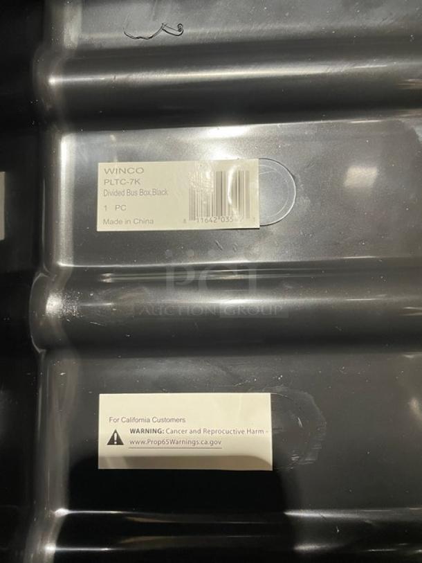 Winco Commercial Black Heavy Weight Polypropylene Divided Bus Box! Model: PLTC-7K! 8X Your Bid! - Image 6 of 7