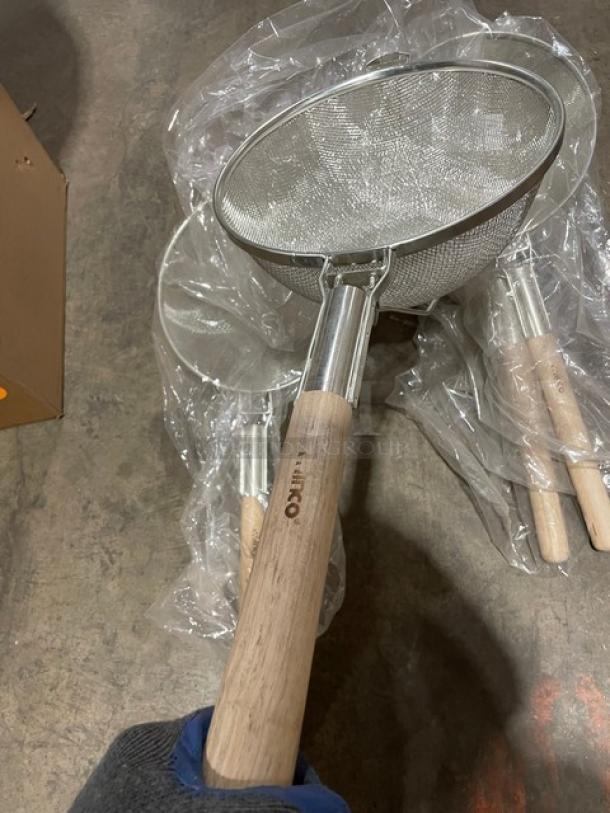 New! Winco Commercial Round Mesh Strainer! With Wooden Handle! 4x Your Bid! - Image 5 of 5