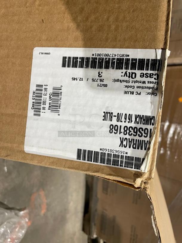 New In The Box! Cambro 3 Pack Camrack Customizable 16 Compartment Blue Glass Racks! With 3 Gray Extenders Each! Model: 16S638168! All One Money! - Image 5 of 5
