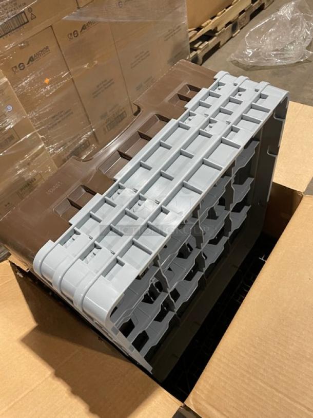 New In The Box! Cambro 3 Pack Camrack Customizable 16 Compartment Brown Glass Racks! With 3 Gray Extenders Each! Model: 16S638167! All One Money! - Image 4 of 8