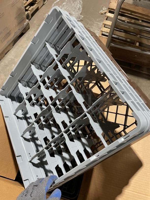 New In The Box! Cambro 3 Pack Camrack Customizable 16 Compartment Brown Glass Racks! With 3 Gray Extenders Each! Model: 16S638167! All One Money! - Image 6 of 8