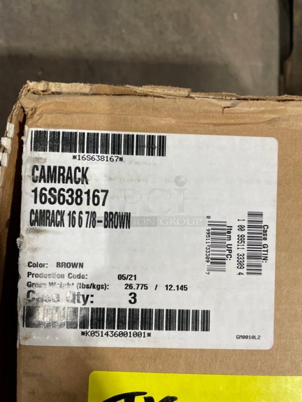 New In The Box! Cambro 3 Pack Camrack Customizable 16 Compartment Brown Glass Racks! With 3 Gray Extenders Each! Model: 16S638167! All One Money! - Image 7 of 8