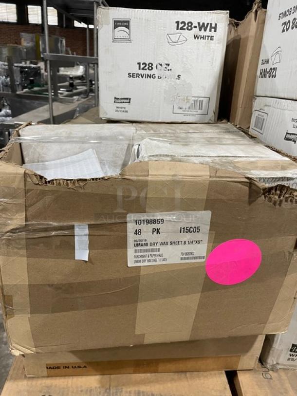 All New In The Box! Mixed Pallet! Graphic Packaging International 16oz Paper Short Buckets! With Fineline Wavetrends 128oz White Polystyrene Serving Bowls! With 8-1/4x5" Dry Wax Sheets! 24X Your Bid! - Image 7 of 7