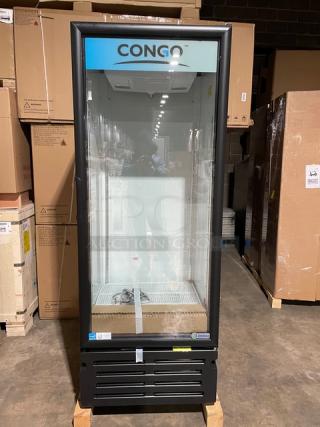 Brand New! Imbera! Late Model 2023! Commercial Single Glass Door Reach In Refrigerator Merchandiser! With Poly Coated Wire Racks! Model: G319 R2 SN: A53230302556! 115V! With Legs!