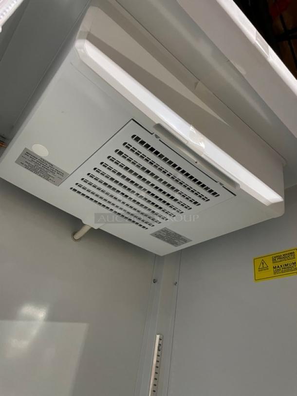 Brand New! Imbera! Late Model 2023! Commercial Single Glass Door Reach In Refrigerator Merchandiser! With Poly Coated Wire Racks! Model: G319 R2 SN: A53230302556! 115V! With Legs! - Image 8 of 9