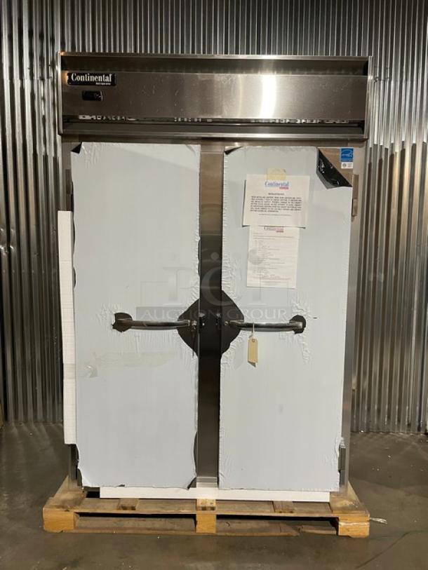 Brand New! Continental Commercial Stainless Steel Solid 2 Door Reach-In Refrigerator! With Poly Coated Wire Racks! With Door Locks & Keys! Model: 2RN SN: 16223951! 115V 1 Phase! With Casters! - Image 1 of 13
