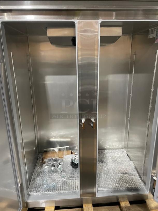 Brand New! Continental Commercial Stainless Steel Solid 2 Door Reach-In Refrigerator! With Poly Coated Wire Racks! With Door Locks & Keys! Model: 2RN SN: 16223951! 115V 1 Phase! With Casters! - Image 5 of 13