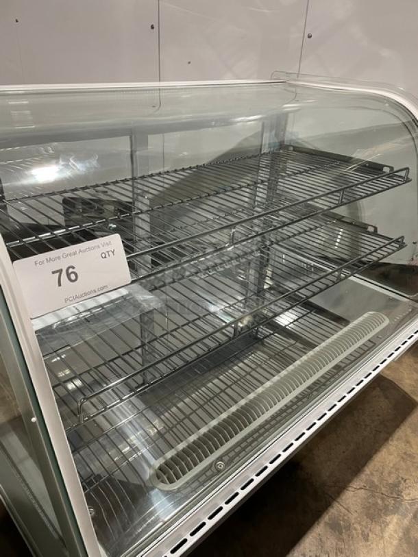 New! Scratch-N-Dent! Marchia Commercial White 36" Refrigerated Curved Glass Bakery Display Case! With LED Lighting! With Adjustable Wire Racks! With Rear Sliding Glass Doors! Model: MDC161! 110-120V! - Image 6 of 10