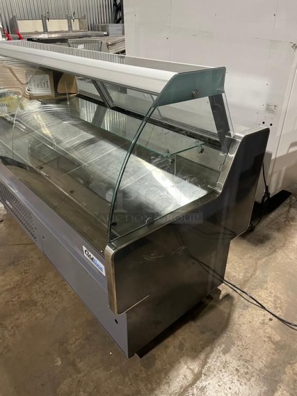 New! Scratch-N-Dent! Coldline Commercial 72″ Curved Glass Refrigerated Meat/Deli Display Merchandiser Case! With Glass Display Shelf! With LED Lighting! With Rear Sliding Glass Doors! With 8" Rear Work Surface! With Refrigerated Storage Compartments! Model: SDC72! 115V! On Casters! - Image 2 of 11
