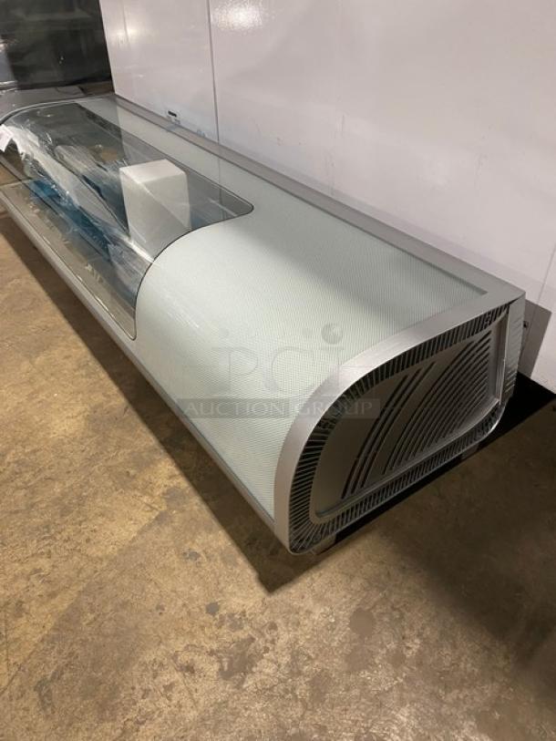 New! Scratch-N-Dent! Marchia Commercial Stainless Steel 53" Refrigerated 5-Pan Sushi Display/Showcase! With LED Lights! With Rear Sliding Glass Doors! With New Steam Table/Hotel Pans! Model: MSU150S! 110-120V! On Legs! - Image 2 of 10
