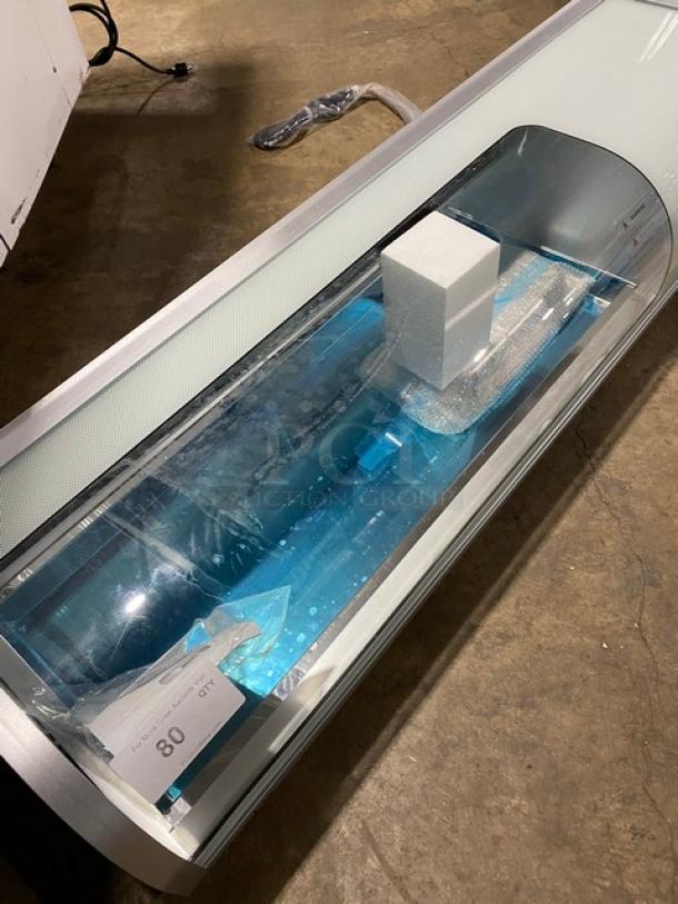 New! Scratch-N-Dent! Marchia Commercial Stainless Steel 53" Refrigerated 5-Pan Sushi Display/Showcase! With LED Lights! With Rear Sliding Glass Doors! With New Steam Table/Hotel Pans! Model: MSU150S! 110-120V! On Legs! - Image 5 of 10