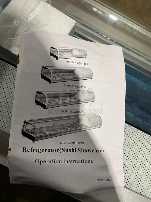 New! Scratch-N-Dent! Marchia Commercial Stainless Steel 53" Refrigerated 5-Pan Sushi Display/Showcase! With LED Lights! With Rear Sliding Glass Doors! With New Steam Table/Hotel Pans! Model: MSU150S! 110-120V! On Legs! - Image 10 of 10