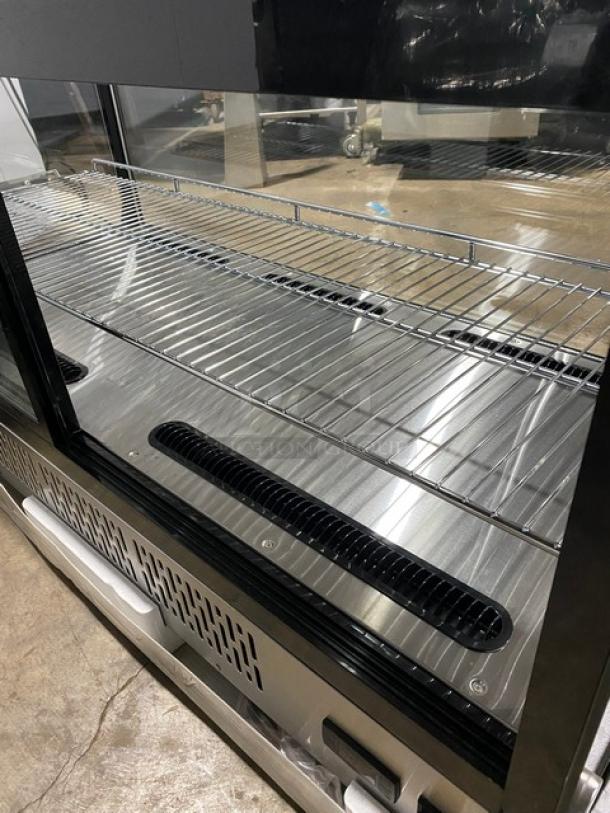 New! Scratch-N-Dent! Marchia Commercial Stainless Steel 48" Countertop Refrigerated Straight Glass Bakery Display/Showcase! With LED Lighting! With Adjustable Wire Rack! With Rear Sliding Glass Doors! Model: MDC260-ST! 110-120V! - Image 5 of 10