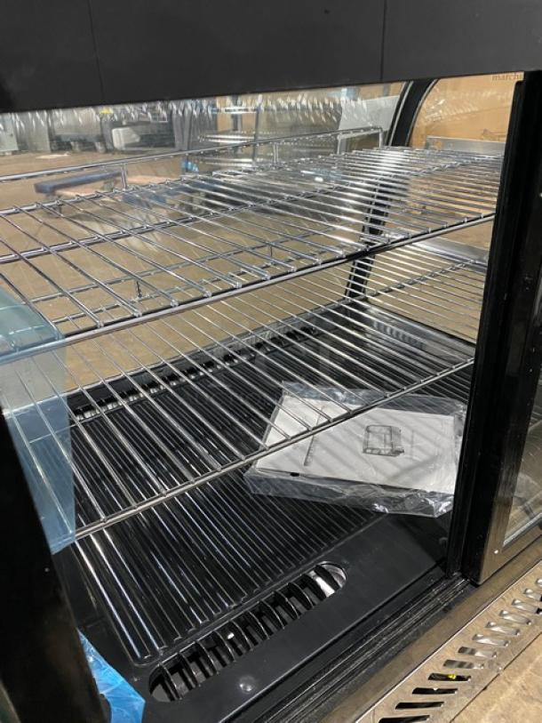 New! Scratch-N-Dent! Marchia Commercial Stainless Steel 28" Countertop Refrigerated Curved Glass Bakery Display/Showcase! With LED Lighting! With Adjustable Wire Racks! With Rear Sliding Glass Doors! Model: MDC121! 110-120V! On Legs! - Image 7 of 10