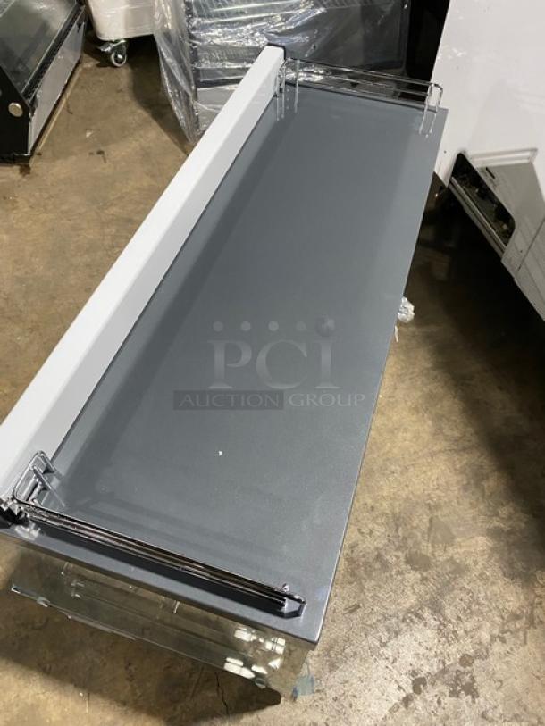 New! Scratch-N-Dent! Marchia Commercial Stainless Steel 36" Countertop Heated Display/Showcase! With Front & Back Sliding Glass Doors! With LED Lighting! With Tempered Glass! With Adjustable Chrome Plated Wire Racks! Model: MHCC136! 110-120V! On Legs! - Image 10 of 10