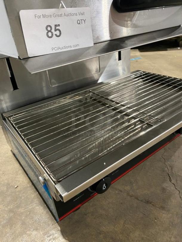 New! Scratch-N-Dent! Cookline! 2023! Commercial Stainless Steel Electric Powered 28" Countertop Salamander! With Adjustable Cooking Clearance! With Cool-To-The-Touch Handle! With Drip Tray & Cooking Grate! Model: ES-28 SN: 2302028134! 240V! On Legs! - Image 5 of 10