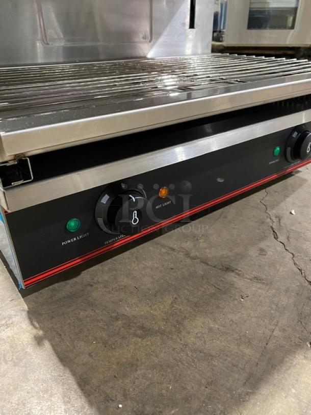New! Scratch-N-Dent! Cookline! 2023! Commercial Stainless Steel Electric Powered 28" Countertop Salamander! With Adjustable Cooking Clearance! With Cool-To-The-Touch Handle! With Drip Tray & Cooking Grate! Model: ES-28 SN: 2302028134! 240V! On Legs! - Image 7 of 10