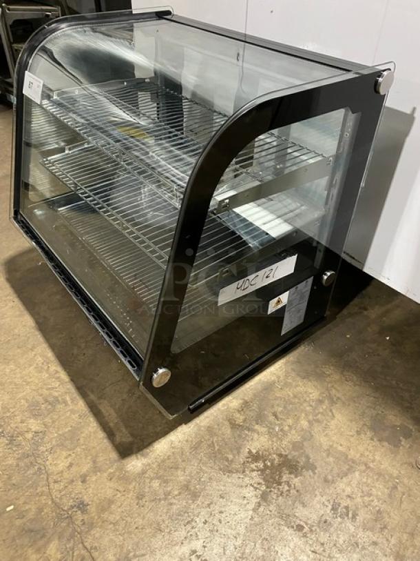 New! Scratch-N-Dent! Marchia Commercial Stainless Steel 28" Countertop Refrigerated Curved Glass Bakery Display/Showcase! With LED Lighting! With Adjustable Wire Racks! With Rear Sliding Glass Doors! Model: MDC121! 110-120V! On Legs! - Image 2 of 10