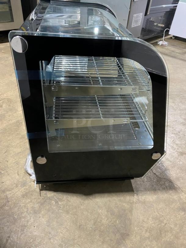 New! Scratch-N-Dent! Marchia Commercial Stainless Steel 28" Countertop Refrigerated Curved Glass Bakery Display/Showcase! With LED Lighting! With Adjustable Wire Racks! With Rear Sliding Glass Doors! Model: MDC121! 110-120V! On Legs! - Image 4 of 10