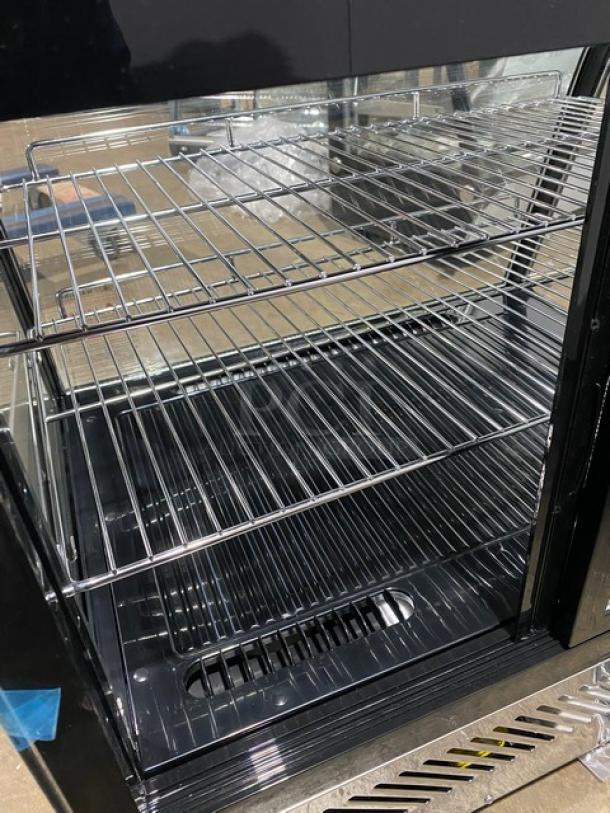 New! Scratch-N-Dent! Marchia Commercial Stainless Steel 28" Countertop Refrigerated Curved Glass Bakery Display/Showcase! With LED Lighting! With Adjustable Wire Racks! With Rear Sliding Glass Doors! Model: MDC121! 110-120V! On Legs! - Image 6 of 10