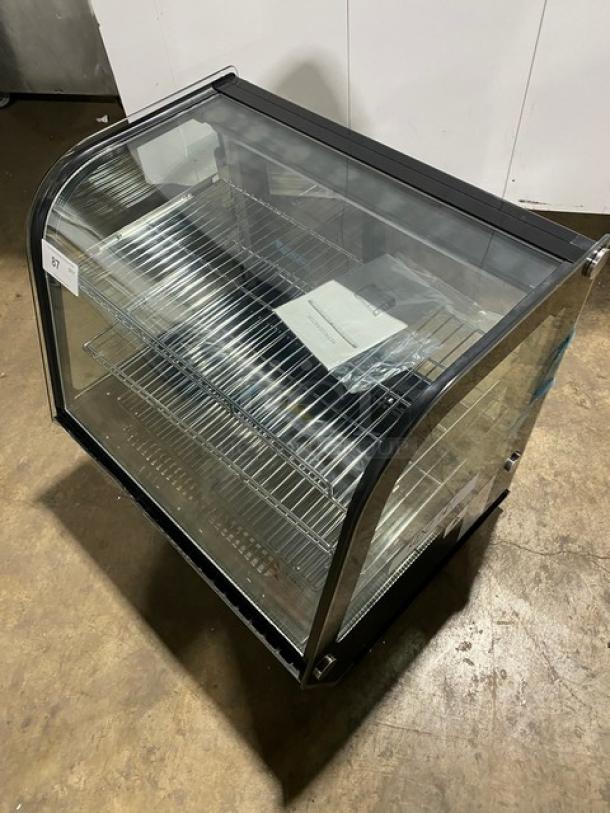New! Scratch-N-Dent! Marchia Commercial Stainless Steel 28" Countertop Refrigerated Curved Glass Bakery Display/Showcase! With LED Lighting! With Adjustable Wire Racks! With Rear Sliding Glass Doors! Model: MDC121! 110-120V! On Legs! - Image 10 of 10
